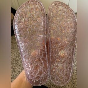 Pink glitter “jelly” sandals